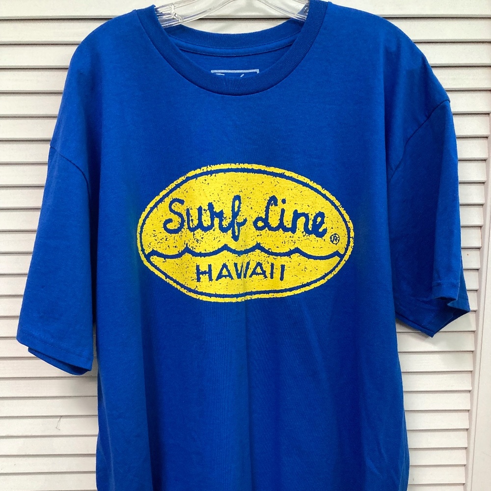 Yellow Oval Surf Line Hawaii Tshirt, Men’s XL